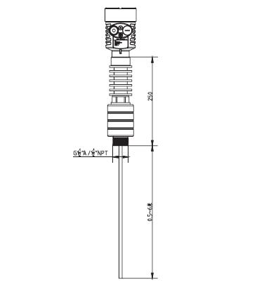 高温导波雷达物位计外型尺寸图